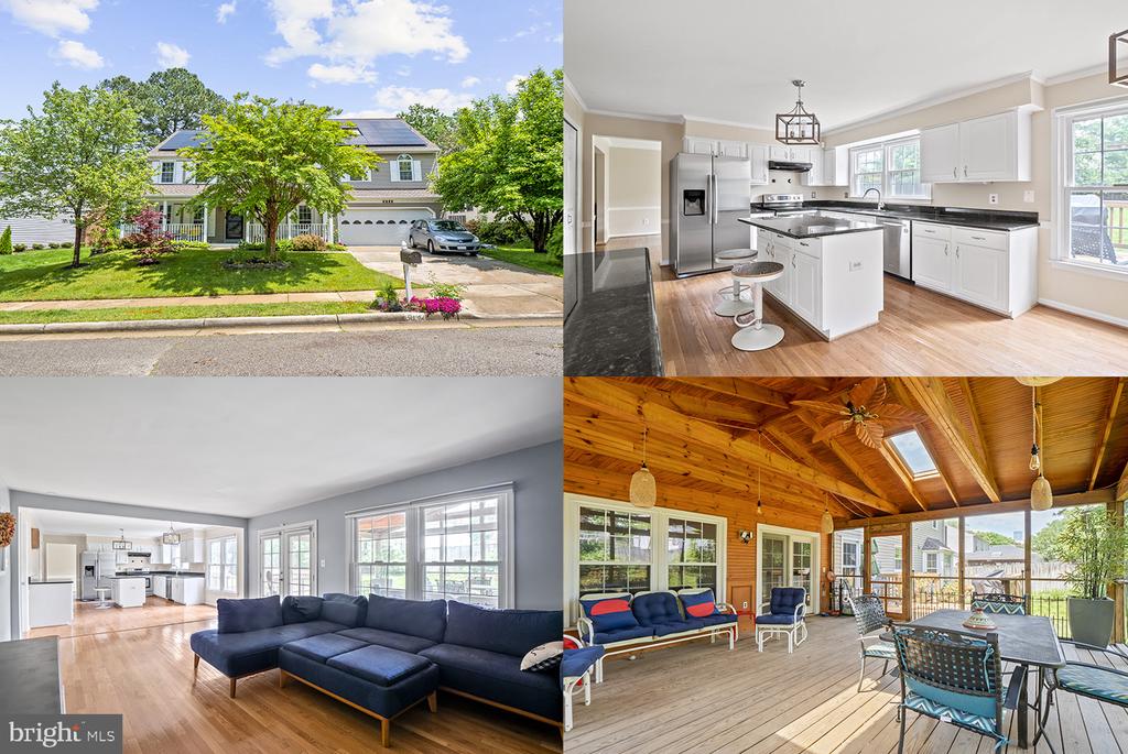 Stunning updated colonial in sought after Raceway Farms. Premium lot that backs to a common area. Large spacious rooms. Hardwood floors entire first floor, the stairs and upstairs landing. Main level office with built in shelving. Kitchen with granite counter tops. Screened in porch with vaulted ceiling, skylights. Huge owners suite w/ sitting room, large walk-in closets and luxurious master bath w/ heated floors.  New solar panel roof, new water heater, and brand new HVAC upstairs, also house has irrigation system.  Close to all major commuter routes, dining, shopping & professional centers.