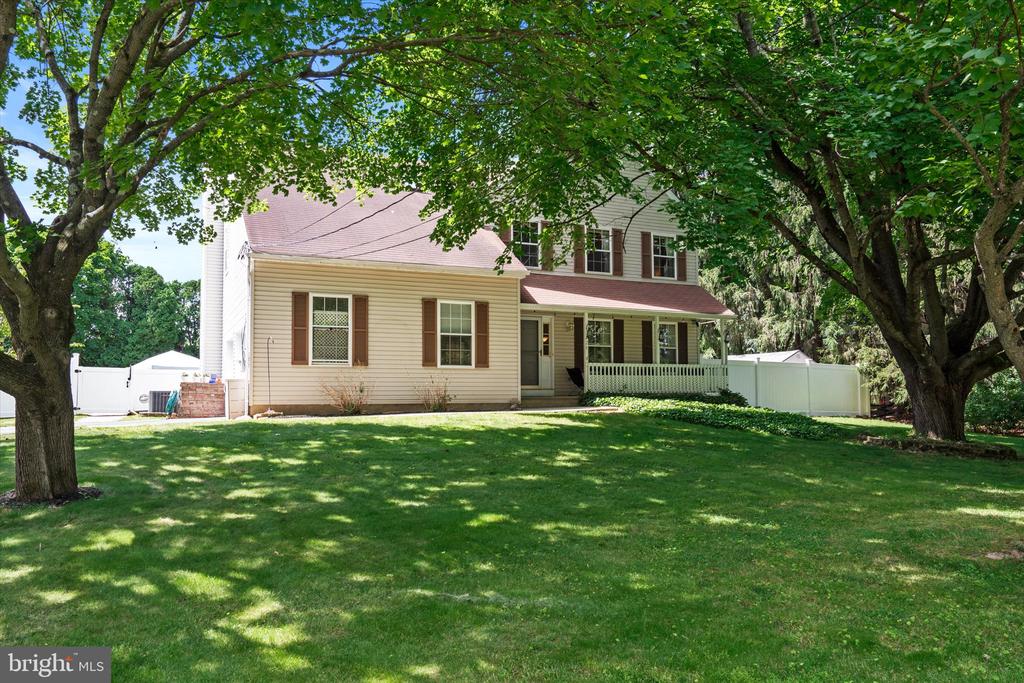 Contemporary Colonial in Plainsboro Town Center area with a couple minute walk to eateries and shops is  set on Premium Picturesque Lot with Mature Trees and landscape. This Spacious front porch welcomes you to this 4 Bedroom 3 bath home with a two story foyer. Custom Eat-in Kitchen with Sunroom combination overlooking private backyard paradise with beautiful custom pool, spa, patio system and vinyl fencing throughout. Extra high ceiling in the basement ready for finishing. Side entry two car garage.  Heater, Air Conditioner and Hot water heater are all only three years old.  Highly acclaimed West Windsor Plainsboro school system.  Minutes to Princeton University, Princeton Junction Station, Princeton Hospital and Route 1 Corridor. This one will not last!